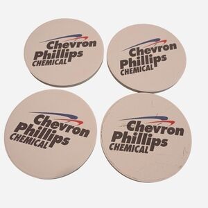 Chevron Phillips Chemical Logo Coasters - White with Blue & Red Logo